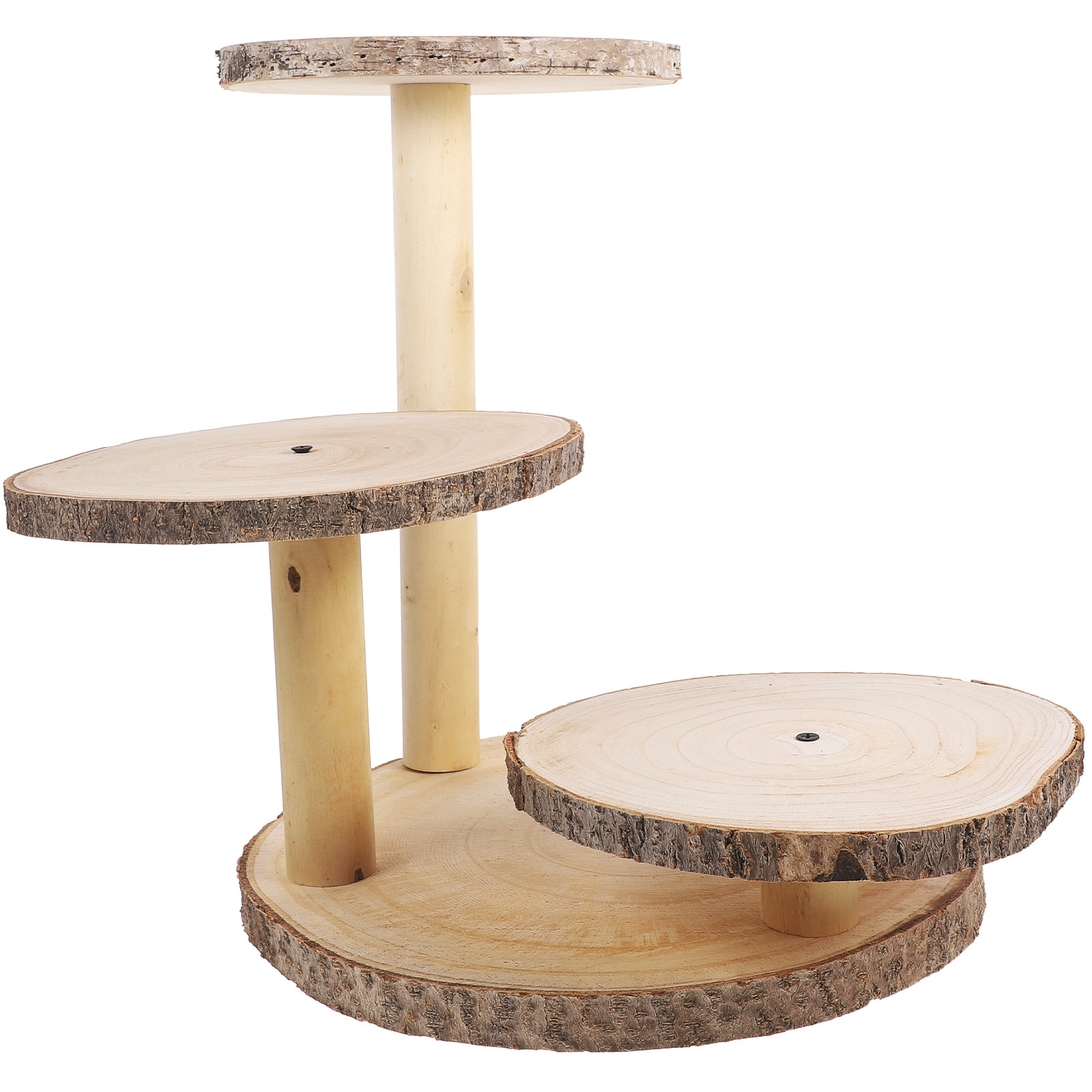 Cupcake Stand Tier - Holz-Kuchenständer Rustikaler Mehrstöckiger Kuchen-Präsentationsständer Dessertständer Hochzeit