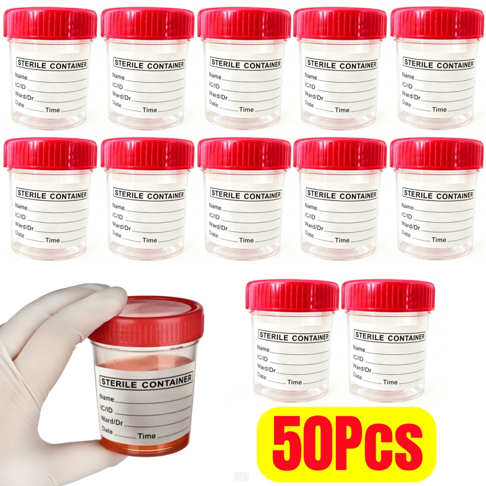 Plastic Cup 50Pcs - 50 Stück Einweg-Urinbecher aus Kunststoff, 60