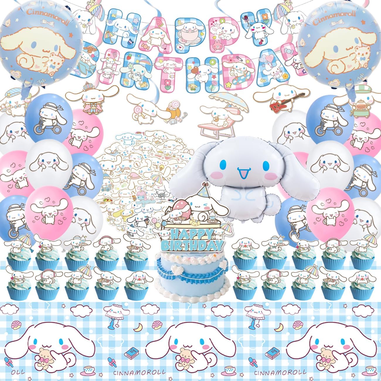 Cartoon Cinnamoroll Geburtstag – Table Cloth Disposable Bewertung und Preis