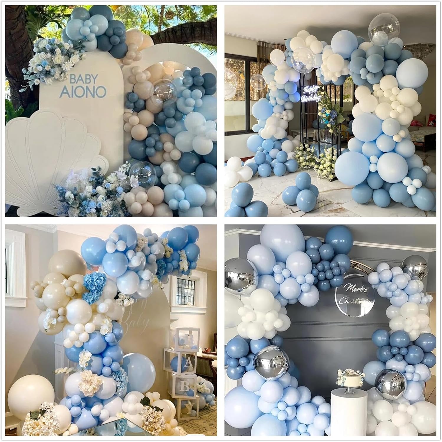 Staubblau-Sandweißes Latex-Bal – Balloon Arch Kit Bewertung und Preis